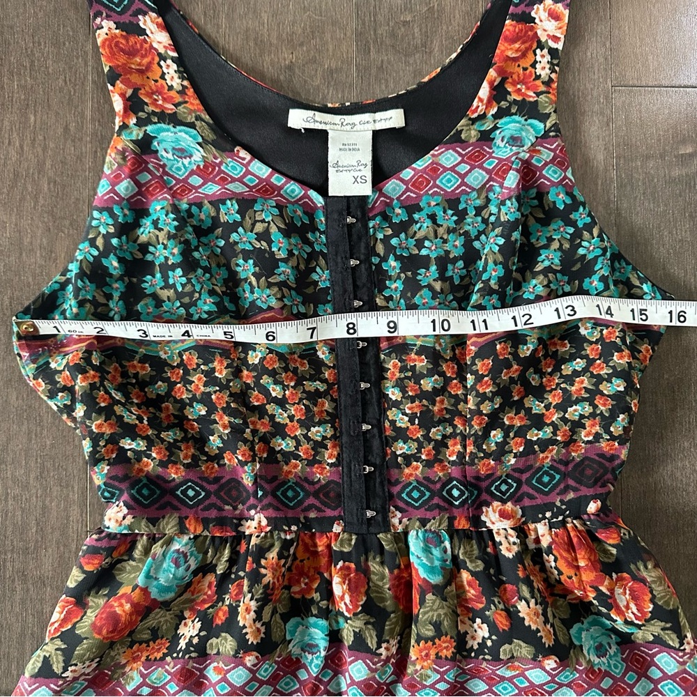 American Rag Dress Festival Boho Floral High Low Lace Corset Romantic XS - Picture 4 of 10